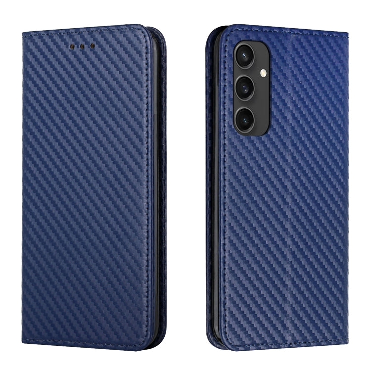 Carbon Fiber Texture Magnetic Flip Leather Phone Case