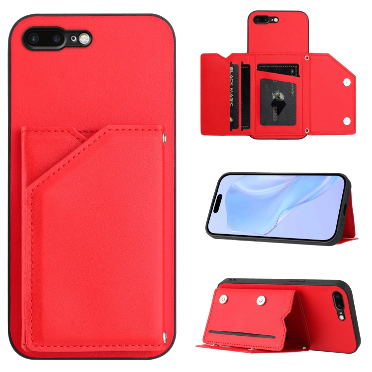 Skin Feel Four Card Slots Phone Case with Wrist Strap