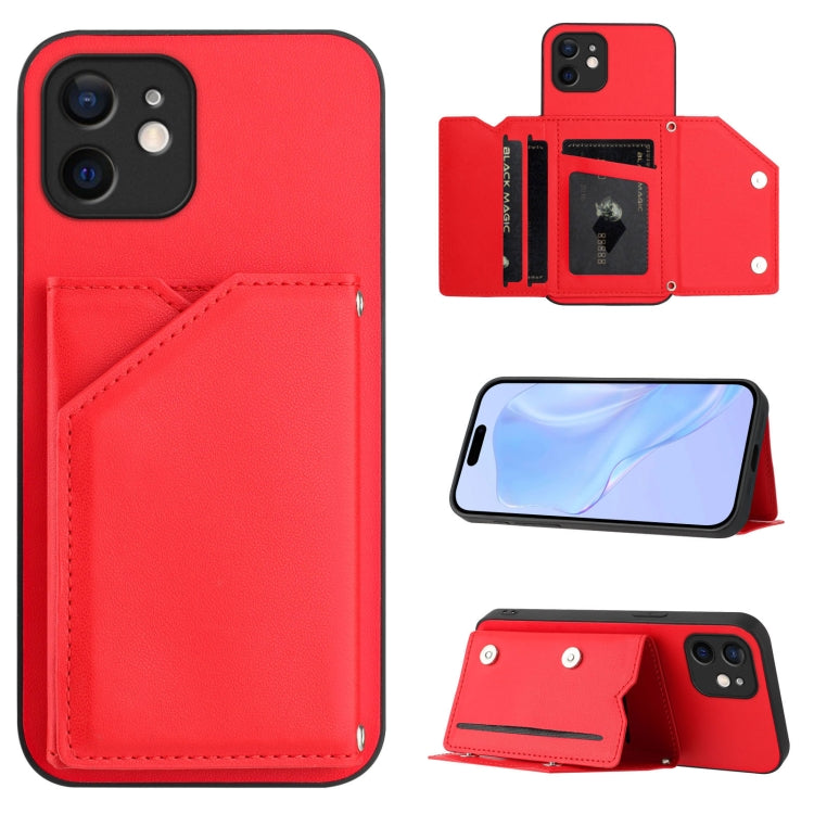 Skin Feel Four Card Slots Phone Case with Wrist Strap