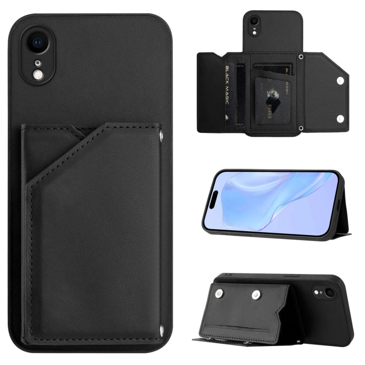 Skin Feel Four Card Slots Phone Case with Wrist Strap