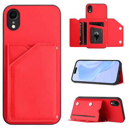 Skin Feel Four Card Slots Phone Case with Wrist Strap