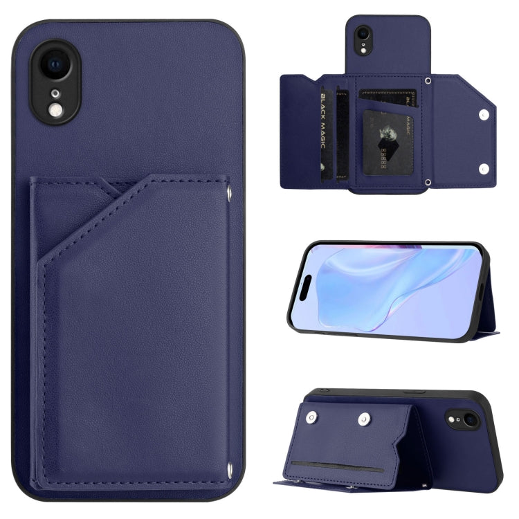 Skin Feel Four Card Slots Phone Case with Wrist Strap