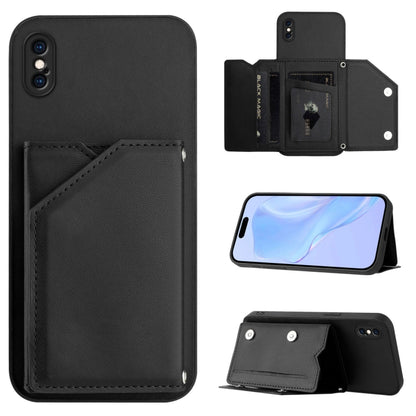 Skin Feel Four Card Slots Phone Case with Wrist Strap