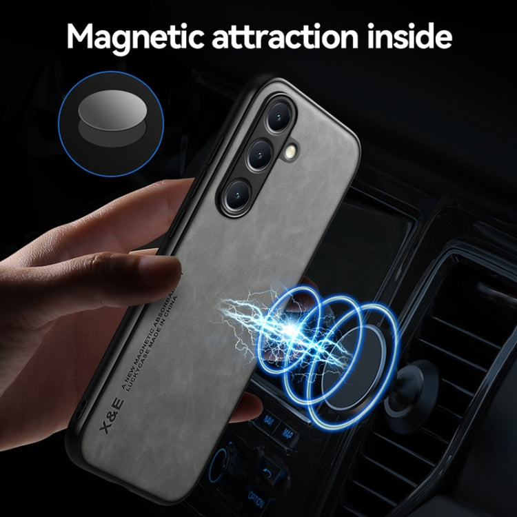 Skin Feel Magnetic Leather Back Phone Case