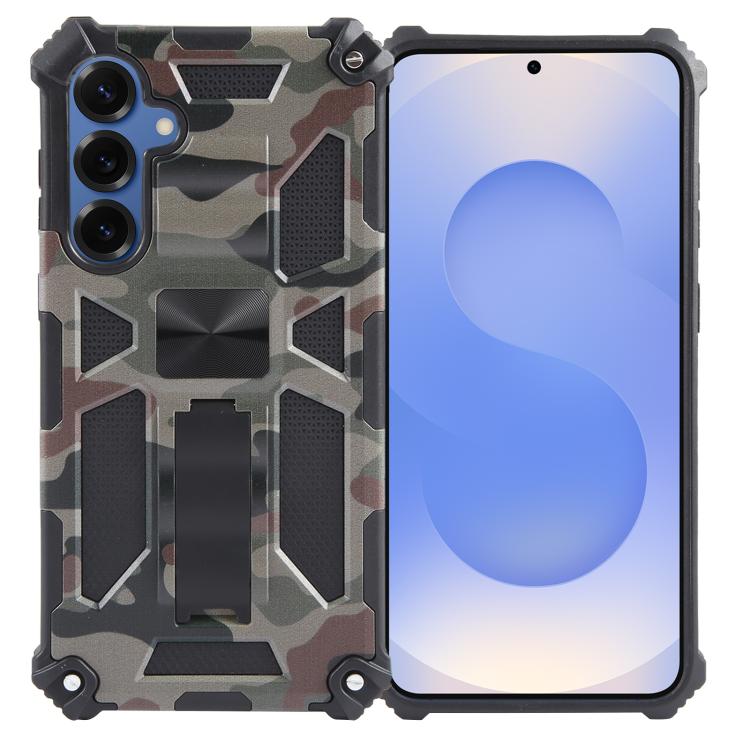 Camouflage Armor Kickstand TPU + PC Magnetic Phone Case