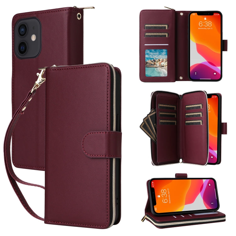 Nine-card Slots Zipper Wallet Bag Leather Phone Case