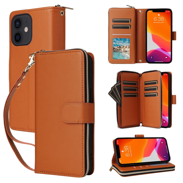 Nine-card Slots Zipper Wallet Bag Leather Phone Case