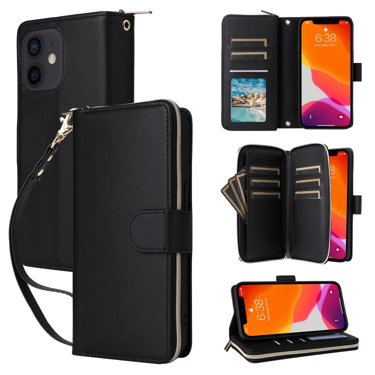 Nine-card Slots Zipper Wallet Bag Leather Phone Case