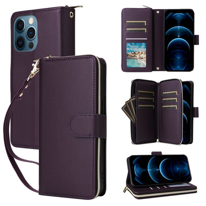 Nine-card Slots Zipper Wallet Bag Leather Phone Case