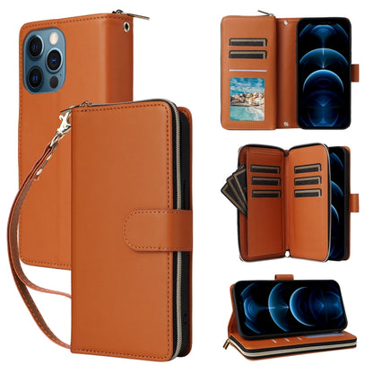 Nine-card Slots Zipper Wallet Bag Leather Phone Case