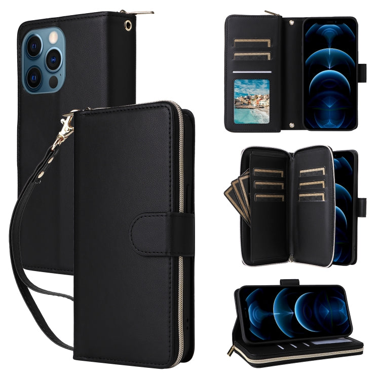 Nine-card Slots Zipper Wallet Bag Leather Phone Case