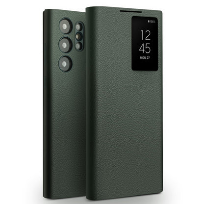 QIALINO Magnetic Genuine Leather Phone Case