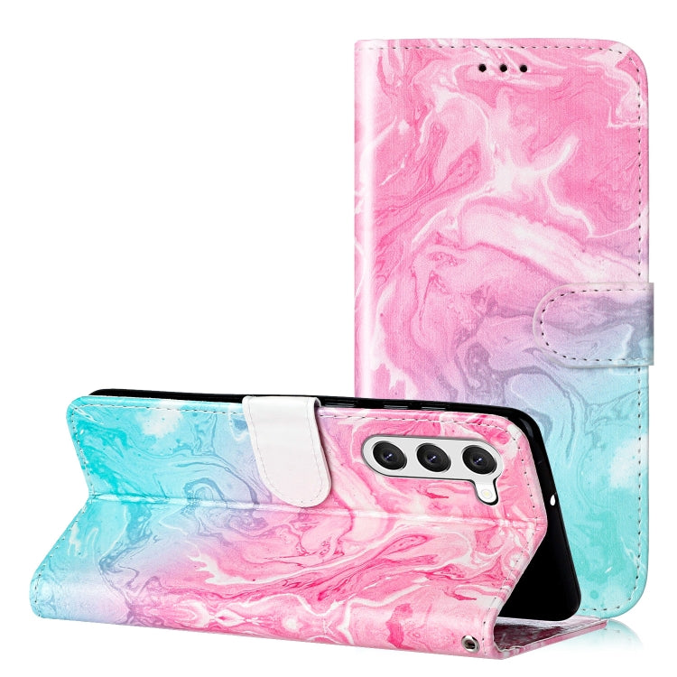 Colored Drawing Marble Pattern Leather Phone Case