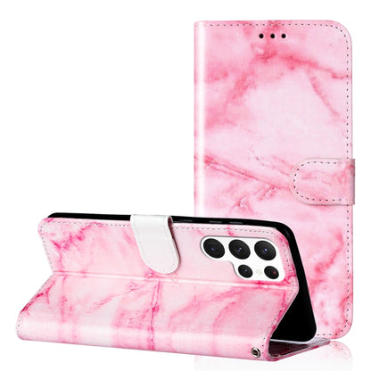 Colored Drawing Marble Pattern Leather Phone Case