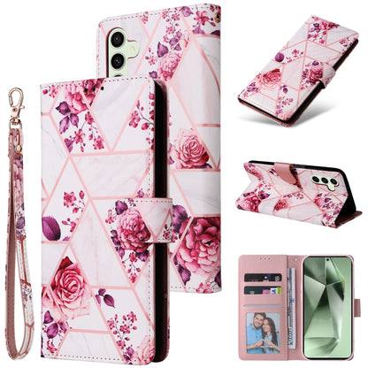 Marble Bronzing Stitching Leather Phone Case