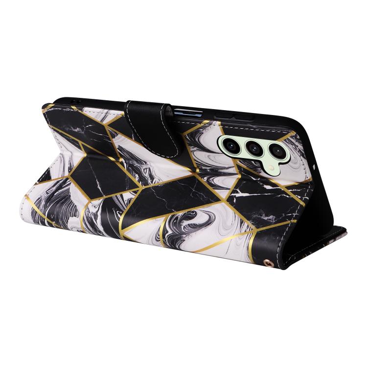 Marble Bronzing Stitching Leather Phone Case