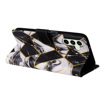 Marble Bronzing Stitching Leather Phone Case