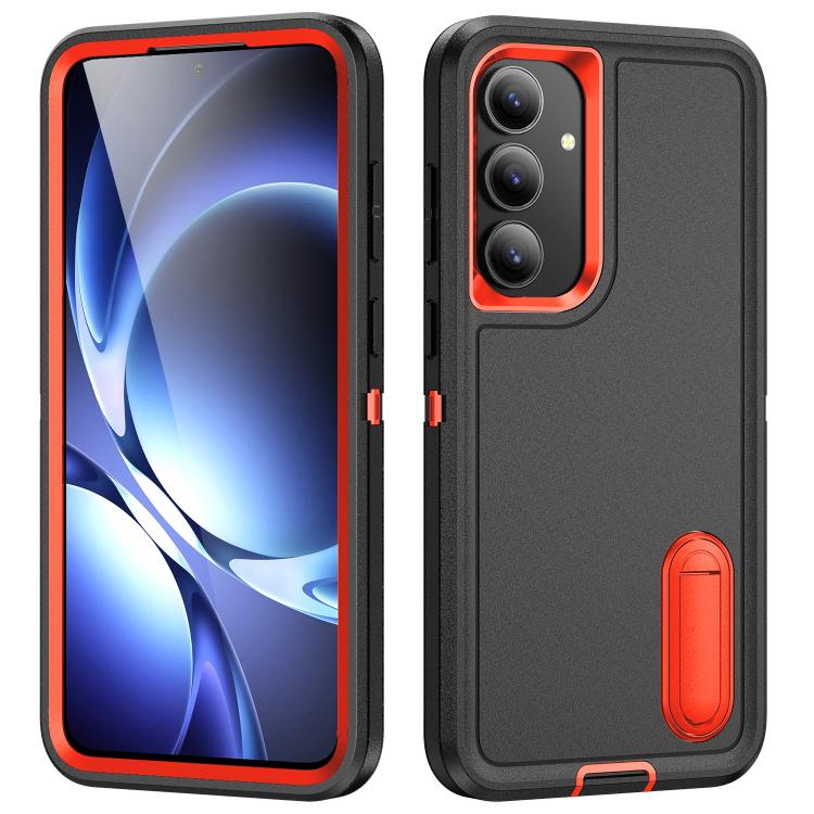Rugged PC Hybrid Silicone Phone Case with Holder