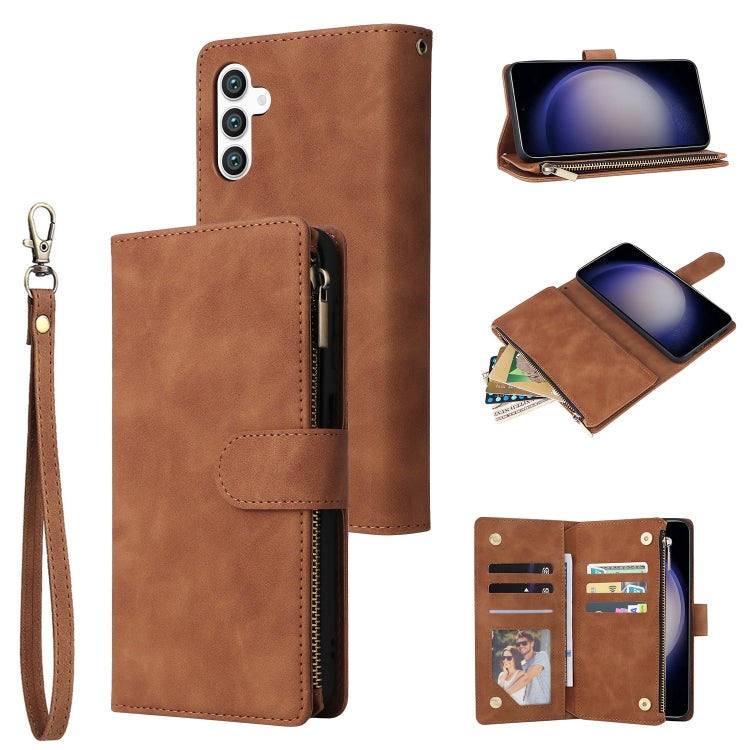 Multifunctional Frosted Zipper Wallet Leather Phone Case
