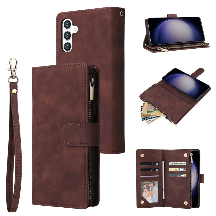 Multifunctional Frosted Zipper Wallet Leather Phone Case