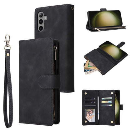 Multifunctional Frosted Zipper Wallet Leather Phone Case