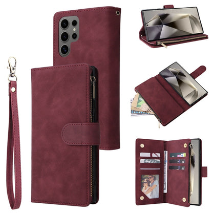 Multifunctional Frosted Zipper Wallet Leather Phone Case