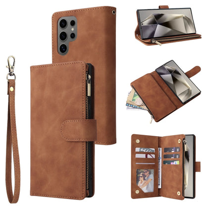Multifunctional Frosted Zipper Wallet Leather Phone Case