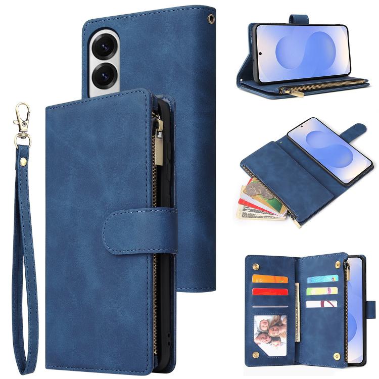 Multifunctional Frosted Zipper Wallet Leather Phone Case