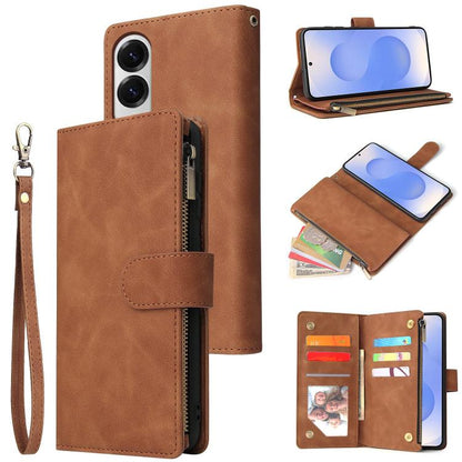Multifunctional Frosted Zipper Wallet Leather Phone Case