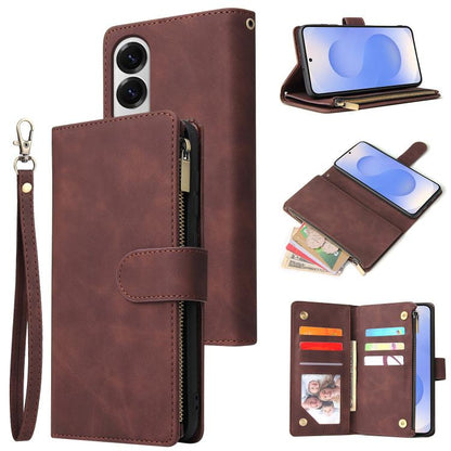 Multifunctional Frosted Zipper Wallet Leather Phone Case
