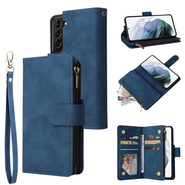 Multifunctional Frosted Zipper Wallet Leather Phone Case