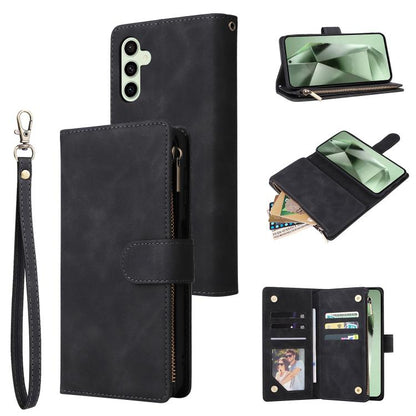 Multifunctional Frosted Zipper Wallet Leather Phone Case