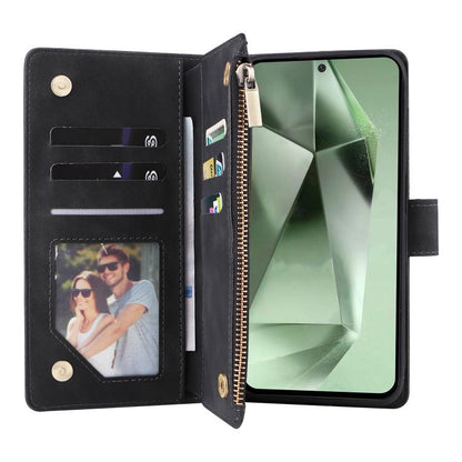 Multifunctional Frosted Zipper Wallet Leather Phone Case