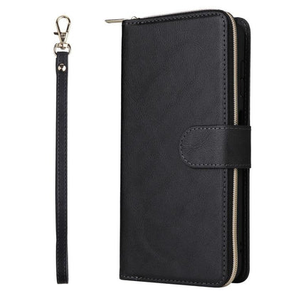 9-Card Slots Zipper Wallet Bag Leather Phone Case