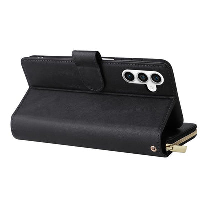 9-Card Slots Zipper Wallet Bag Leather Phone Case