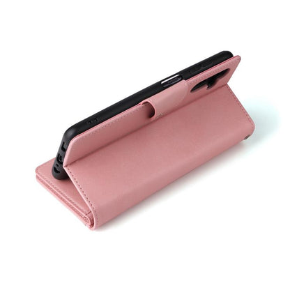 Rivet Buckle 9 Cards Three Fold Leather Phone Case