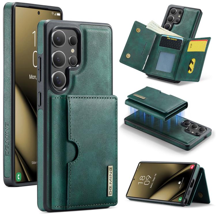 DG.MING M6 Series RFID Tri-fold Card Bag Removable Leather Phone Case