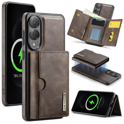 DG.MING M6 Series RFID Tri-fold Card Bag Removable Leather Phone Case