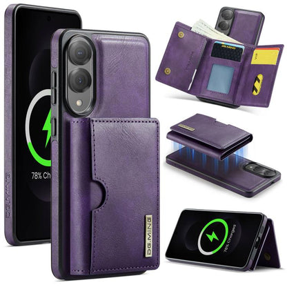 DG.MING M6 Series RFID Tri-fold Card Bag Removable Leather Phone Case