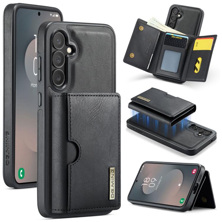 DG.MING M6 Series RFID Tri-fold Card Bag Removable Leather Phone Case