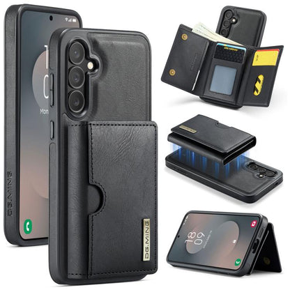 DG.MING M6 Series RFID Tri-fold Card Bag Removable Leather Phone Case