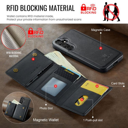 DG.MING M6 Series RFID Tri-fold Card Bag Removable Leather Phone Case