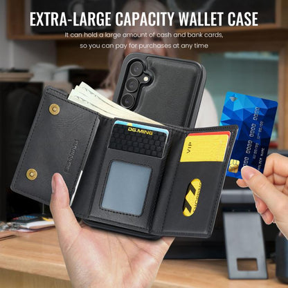 DG.MING M6 Series RFID Tri-fold Card Bag Removable Leather Phone Case