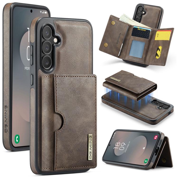 DG.MING M6 Series RFID Tri-fold Card Bag Removable Leather Phone Case