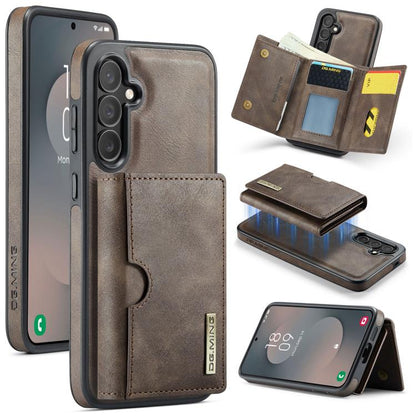 DG.MING M6 Series RFID Tri-fold Card Bag Removable Leather Phone Case