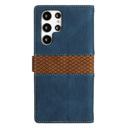 Grid Stitching Leather Phone Case with Lanyard