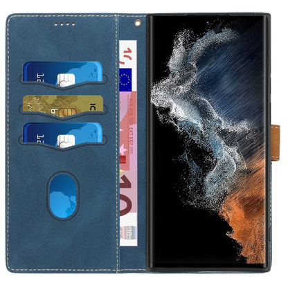 Grid Stitching Leather Phone Case with Lanyard