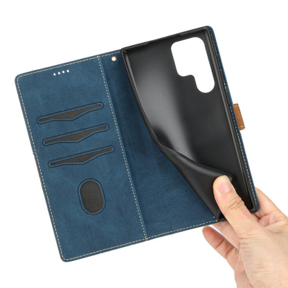 Grid Stitching Leather Phone Case with Lanyard