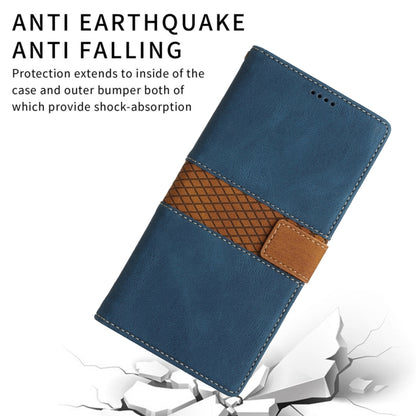 Grid Stitching Leather Phone Case with Lanyard