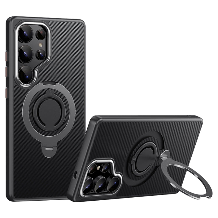 Carbon Fiber MagSafe Phone Case with 360 Degree Rotating Holder